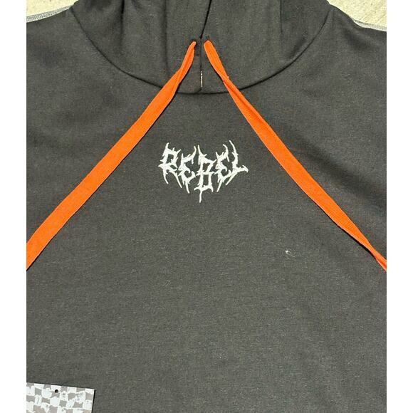 Rebel Vengeance Black Skeleton Napoleon Sweatshirt Fleece Hoodie Mens Size L - Picture 6 of 8